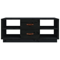 Tavolino da Salotto Nero 100x50x41 cm in Legno Massello di Pino cod mxl 25756