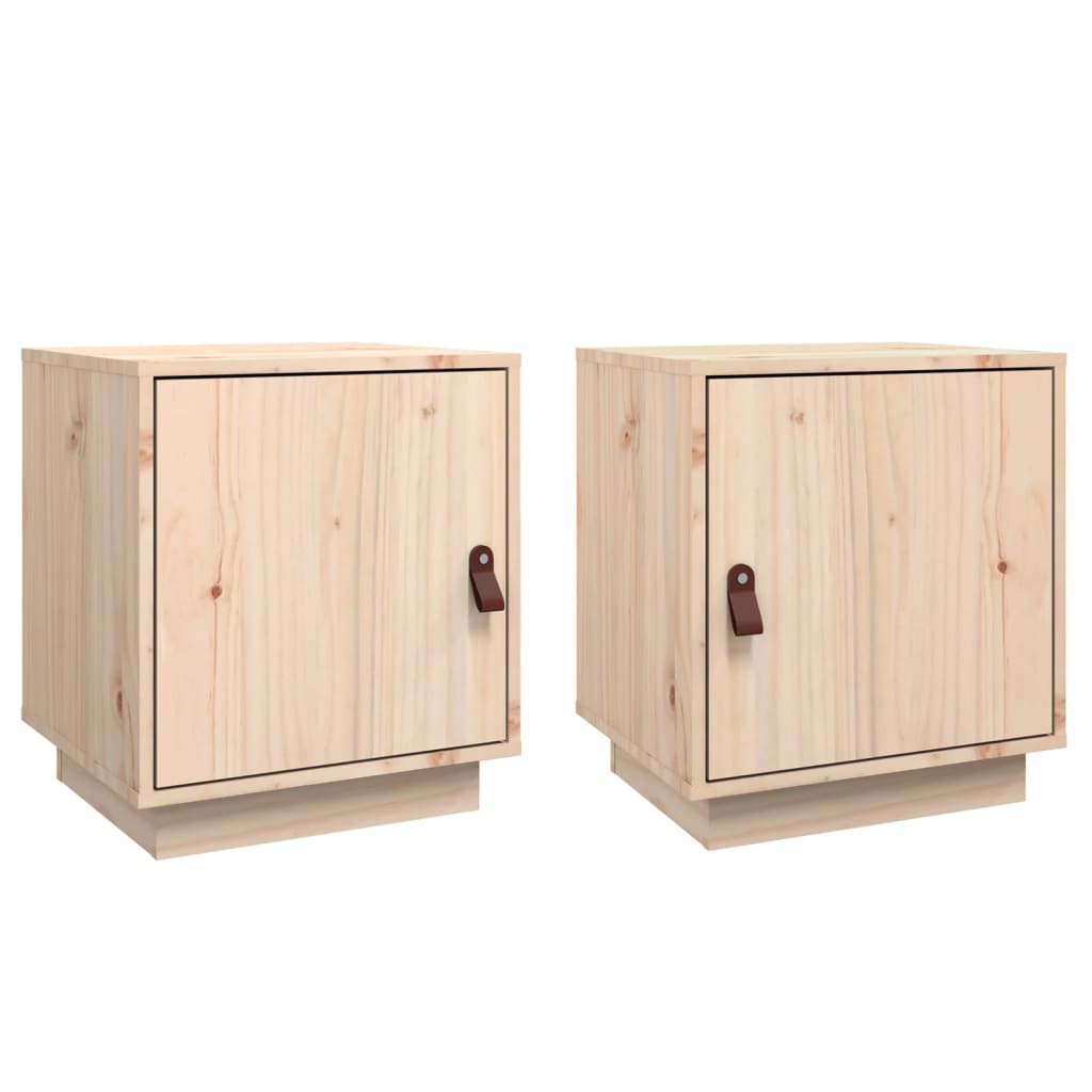Comodini Grigio 2 pz-Set di 2 Tavolino da notte 40x34x45 cm in Legno Massello di Pino