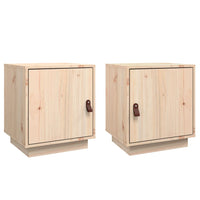 Comodini Grigio 2 pz-Set di 2 Tavolino da notte 40x34x45 cm in Legno Massello di Pino