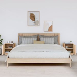 Comodini Grigio 2 pz-Set di 2 Tavolino da notte 40x34x45 cm in Legno Massello di Pino