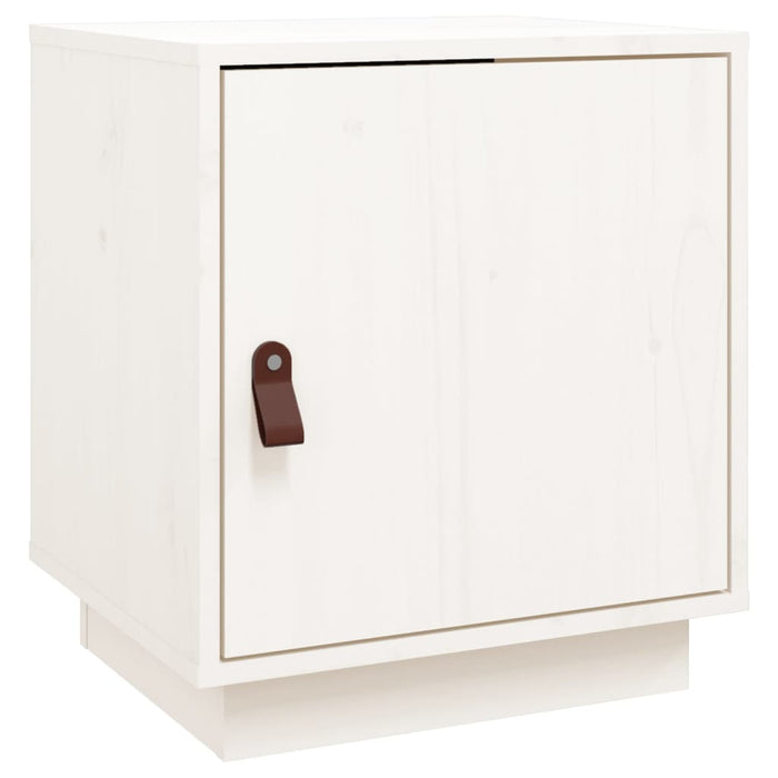 Comodino Bianco 40x34x45 cm in Legno Massello di Pino 818277