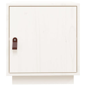 Comodino-Tavolino da notte Bianco 40x34x45 cm in Legno Massello di Pino 473638