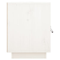 Comodino Bianco 40x34x45 cm in Legno Massello di Pino 818277