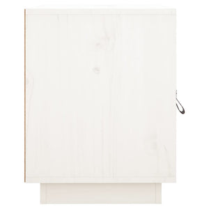 Comodino Bianco 40x34x45 cm in Legno Massello di Pino 818277