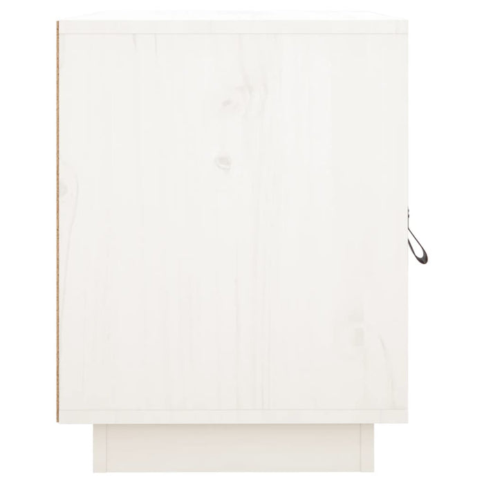 Comodino Bianco 40x34x45 cm in Legno Massello di Pino 818277