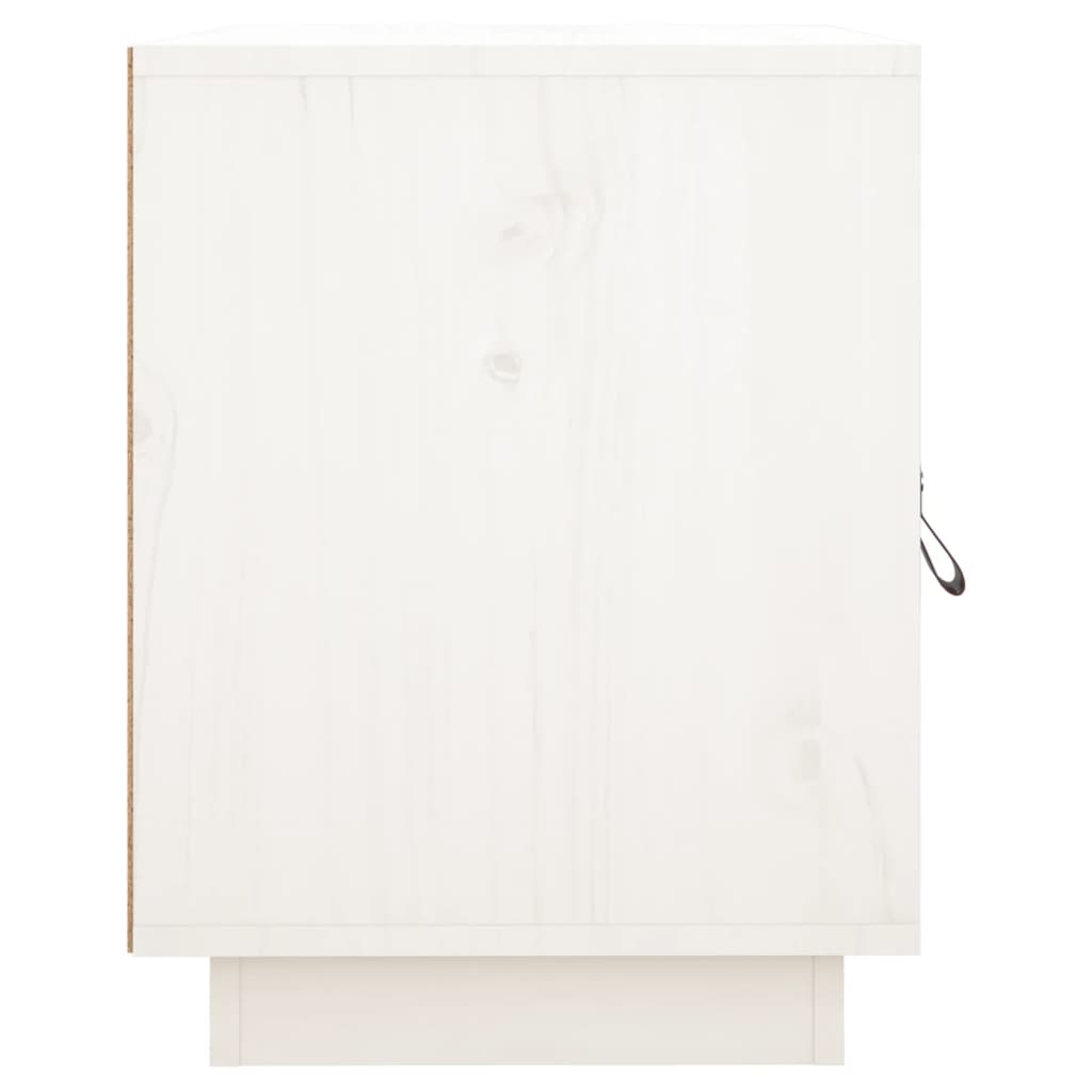 Comodino-Tavolino da notte Bianco 40x34x45 cm in Legno Massello di Pino 473638