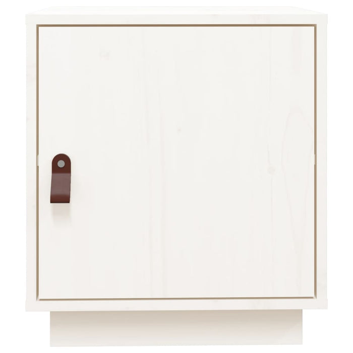 Comodini Bianco 2 pz-Set di 2 Tavolino da notte 40x34x45 cm in Legno Massello di Pino 275247