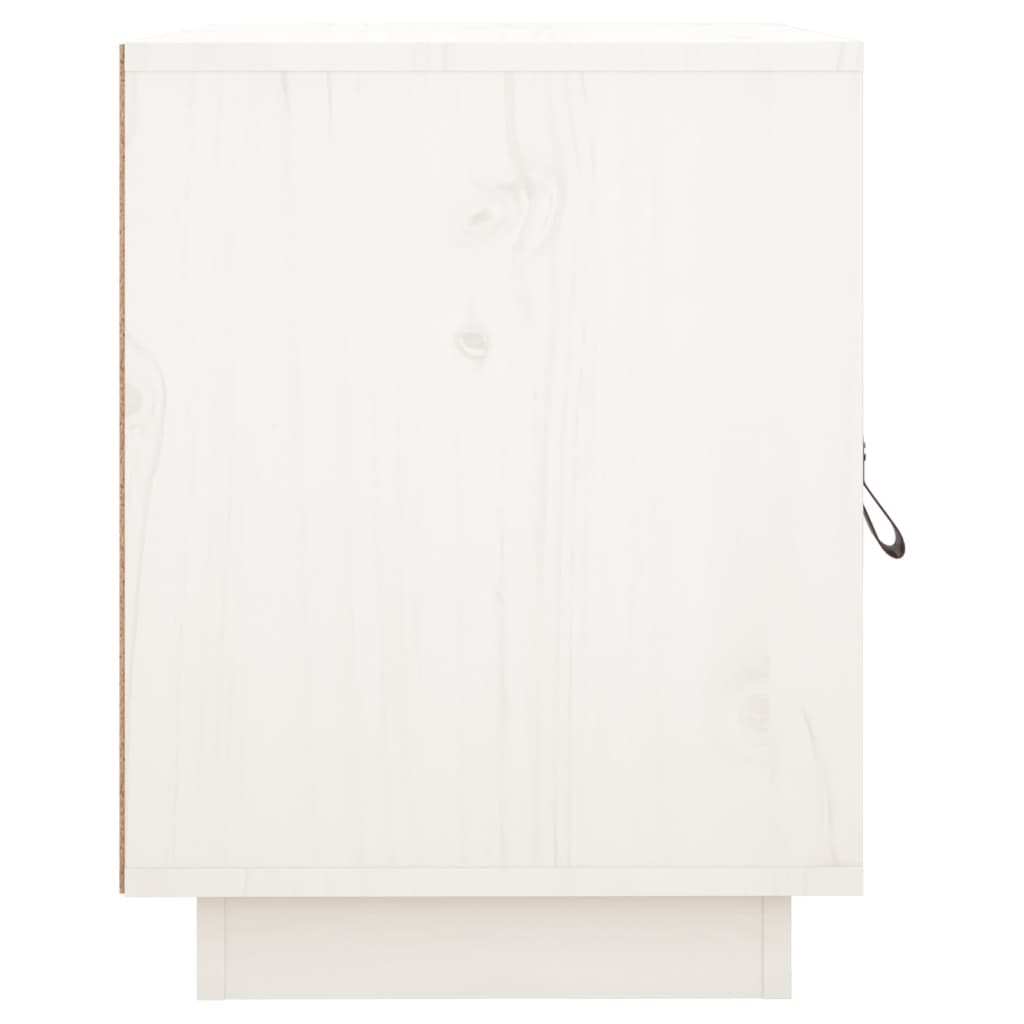 Comodini Bianco 2 pz 40x34x45 cm in Legno Massello di Pino 818278