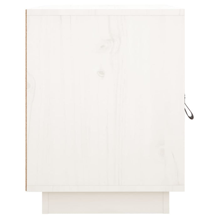 Comodini Bianco 2 pz-Set di 2 Tavolino da notte 40x34x45 cm in Legno Massello di Pino 275247