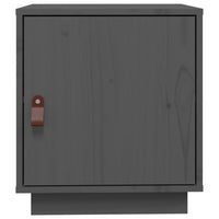 Comodino Grigio 40x34x45 cm in Legno Massello di Pino 818279