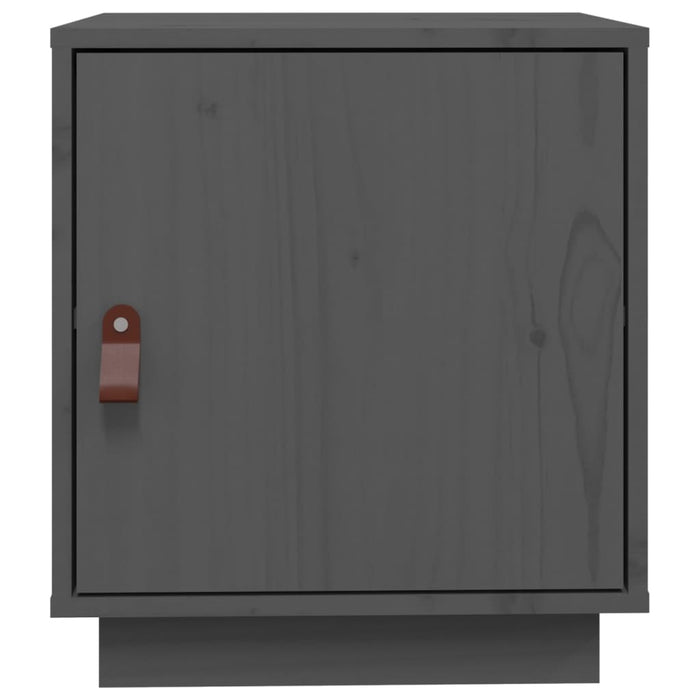 Comodino Grigio 40x34x45 cm in Legno Massello di Pino 818279