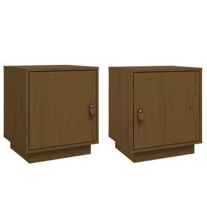 Comodini 2 pz Miele 40x34x45 cm in Legno Massello di Pino