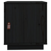 Comodini Nero 2 pz 40x34x45 cm in Legno Massello di Pino 818284