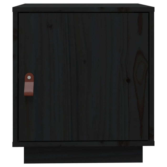 Comodini Nero 2 pz 40x34x45 cm in Legno Massello di Pino 818284