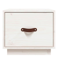 Comodino-Tavolino da notte Bianco 40x34x35 cm in Legno Massello di Pino