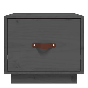 Comodino-Tavolino da notte Grigio 40x34x35 cm in Legno Massello di Pino