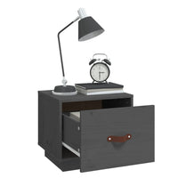 Comodini 2 pz Grigi 40x34x35 cm in Legno Massello di Pino 818290