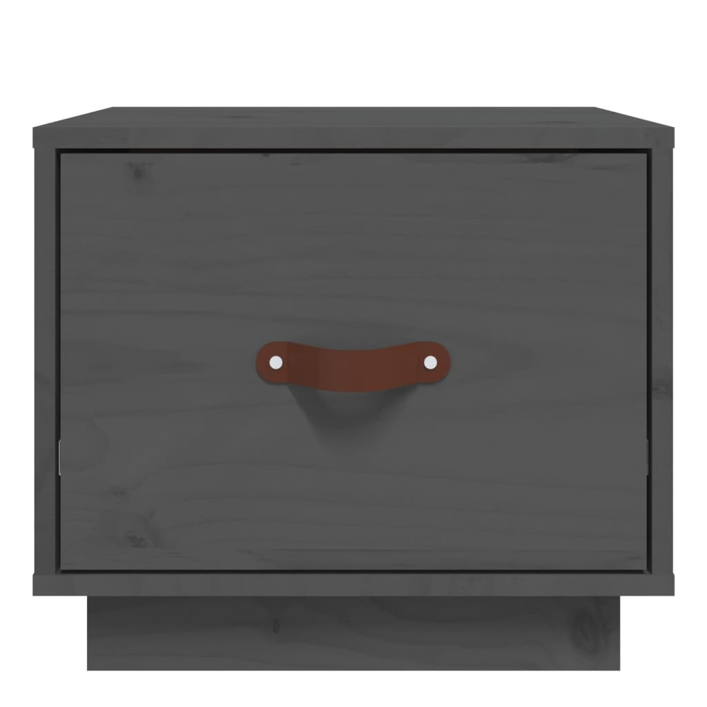 Comodini 2 pz Grigi 40x34x35 cm in Legno Massello di Pino 818290