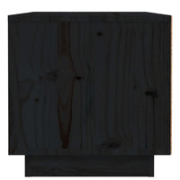 Comodino Nero 40x34x35 cm in Legno Massello di Pino 818293