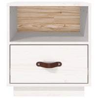Comodino Bianco 40x34x45 cm in Legno Massello di Pino 818297