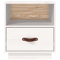 Comodini Bianco 2 pz 40x34x45 cm in Legno Massello di Pino 818298