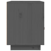 Comodino Grigio 40x34x45 cm in Legno Massello di Pino 818299