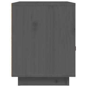 Comodino Grigio 40x34x45 cm in Legno Massello di Pino 818299