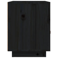 Comodino Nero 40x34x45 cm in Legno Massello di Pino 818303