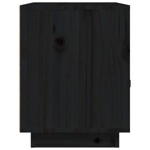 Comodini Nero 2 pz-Set di 2 Tavolino da notte 40x34x45 cm in Legno Massello di Pino 135460