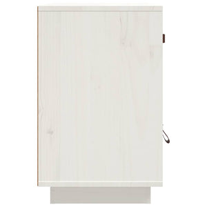 Comodino Bianco 40x34x55 cm in Legno Massello di Pino 818307
