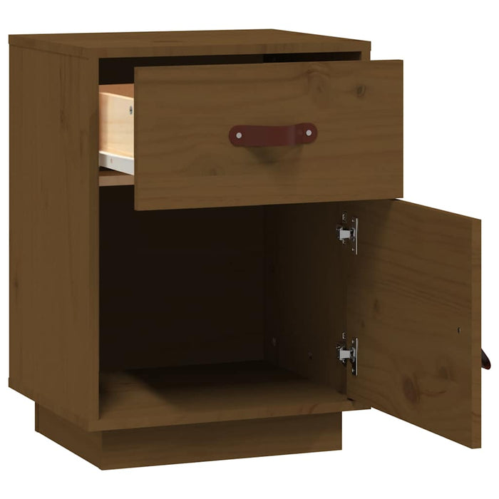 Comodini ambra 2 pz-Set di 2 Tavolino da notte 40x34x55 cm in Legno Massello di Pino