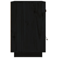 Comodino Nero 40x34x55 cm in Legno Massello di Pino 818313
