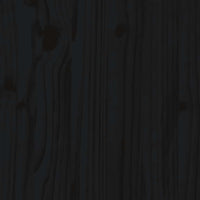 Comodino Nero 40x34x55 cm in Legno Massello di Pino 818313