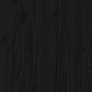 Comodino Nero 40x34x55 cm in Legno Massello di Pino 818313