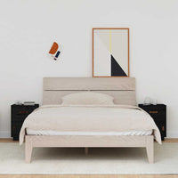 Comodini Neri 2 pz 40x34x55 cm in Legno Massello di Pino 818314