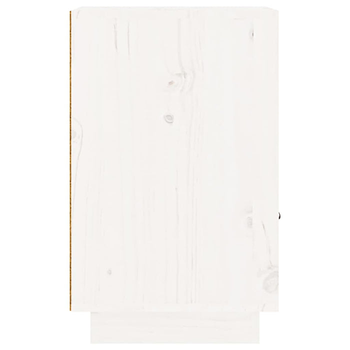 Comodino-Tavolino da notte Bianco 40x34x55 cm in Legno Massello di Pino 522033