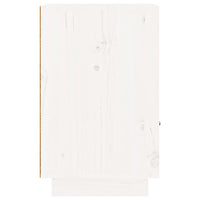 Comodini Bianchi 2 pz-Set di 2 Tavolino da notte 40x34x55 cm in Legno Massello di Pino 323693