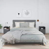 Comodini Grigi 2 pz 40x34x55 cm in Legno Massello di Pino 818320