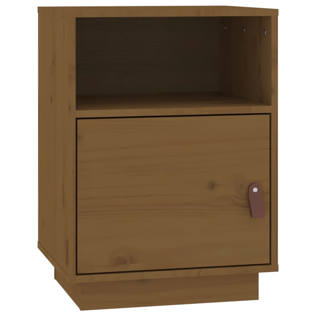 Comodini Ambrati 2 pz 40x34x55 cm in Legno Massello di Pino 818322