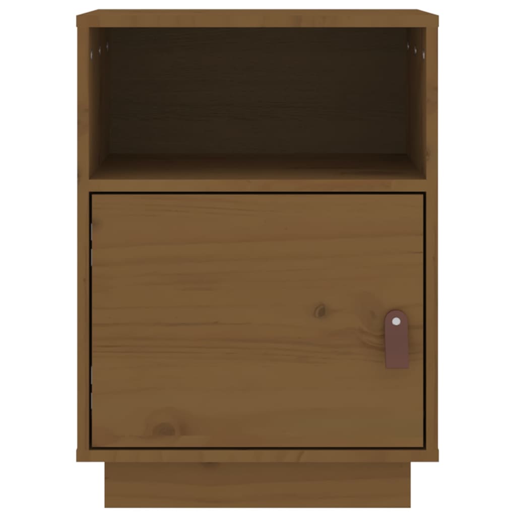 Comodini Ambrati 2 pz 40x34x55 cm in Legno Massello di Pino 818322