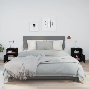 Comodini Neri 2 pz 40x34x55 cm in Legno Massello di Pino 818324