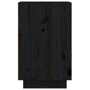 Comodini Neri 2 pz-Set di 2 Tavolino da notte 40x34x55 cm in Legno Massello di Pino 850455