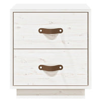 Comodino Bianco 40x34x45 cm in Legno Massello di Pino 818327