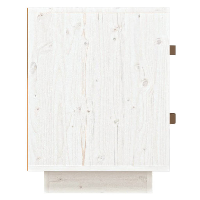 Comodini Bianchi 2 pz 40x34x45 cm in Legno Massello di Pino 818328