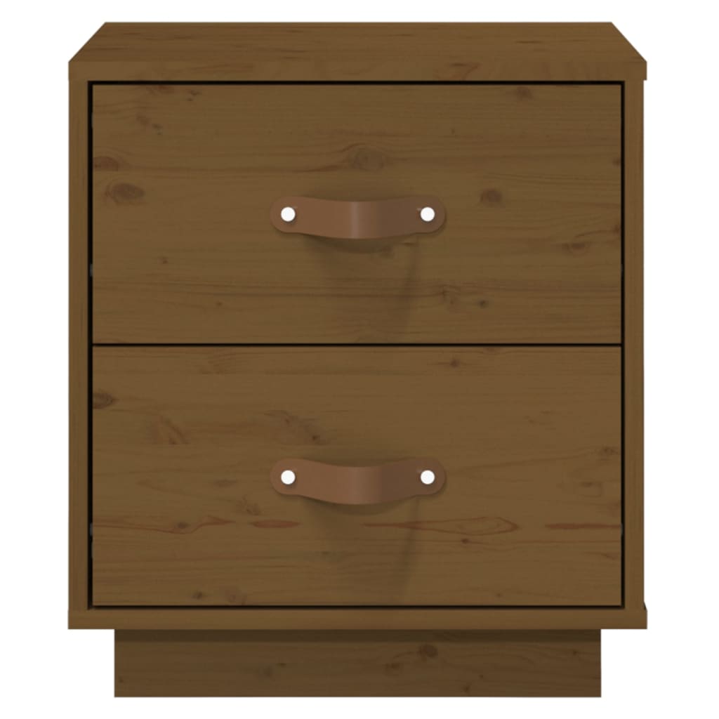 Comodini 2 pz Ambrati 40x34x45 cm in Legno Massello di Pino 818332