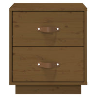 Comodini 2 pz Ambrati 40x34x45 cm in Legno Massello di Pino 818332