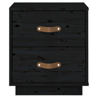 Comodino Nero 40x34x45 cm in Legno Massello di Pino 818333