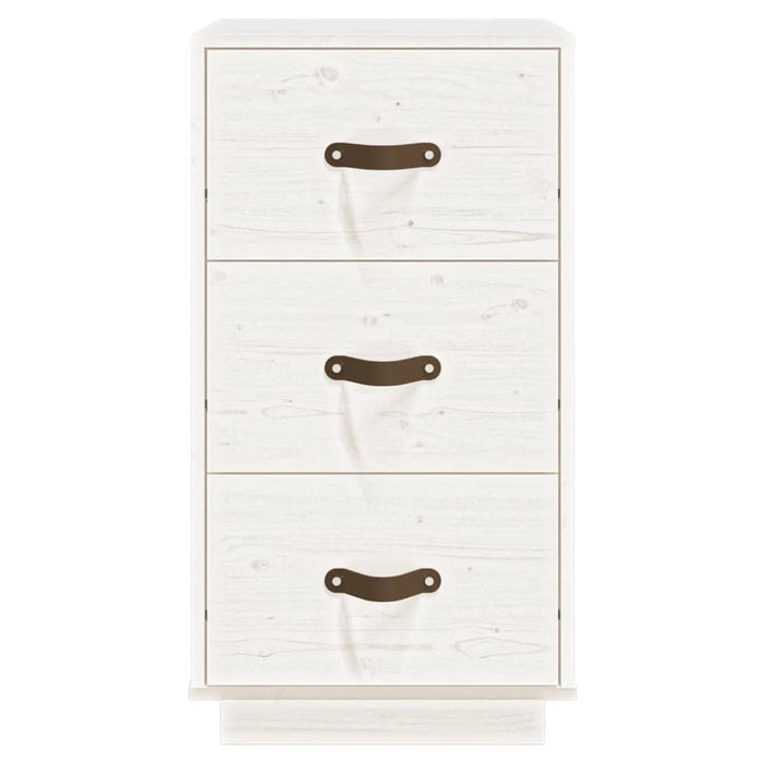 Comodini Bianchi 2 pz 40x40x75 cm in Legno Massello di Pino 818338