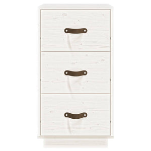 Comodini Bianchi 2 pz 40x40x75 cm in Legno Massello di Pino 818338