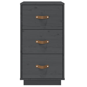 Comodini Grigi 2 pz 40x40x75 cm in Legno Massello di Pino cod mxl 30230